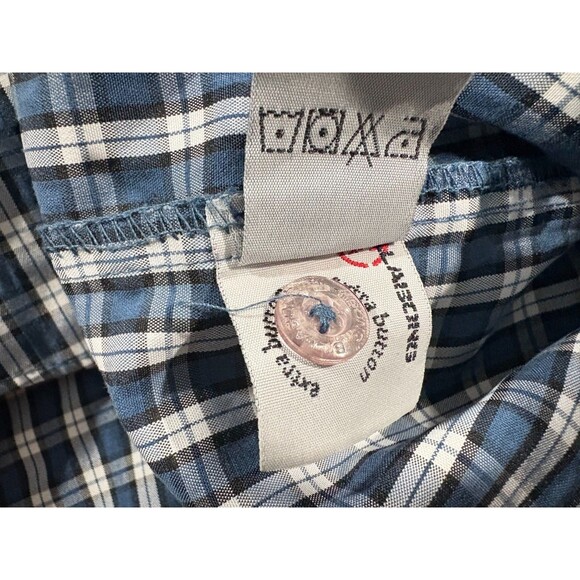 Billabong Button Shirt Mens Blue White Plaid Square Long Sleeve Poly Casual XL - Picture 11 of 11